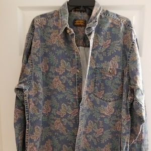 Vintage Eddie Bauer patterned long sleeve shirt XL